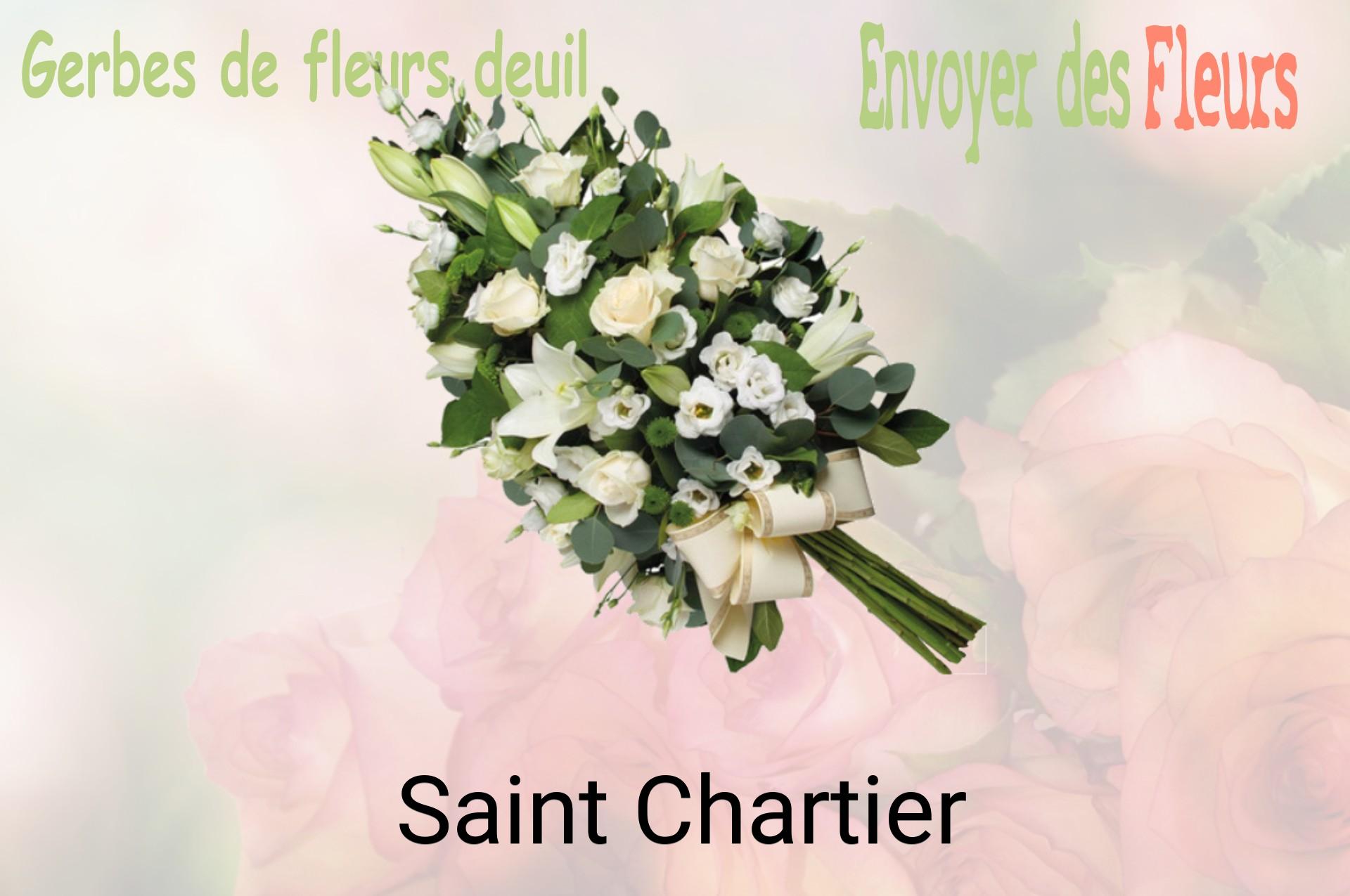 Gerbe de fleurs de deuil livrée à Saint-Chartier